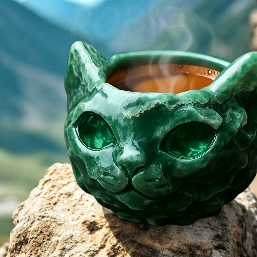 NEW HANDMADE Crystal Cat Face Mugs – Limited Edition ☕