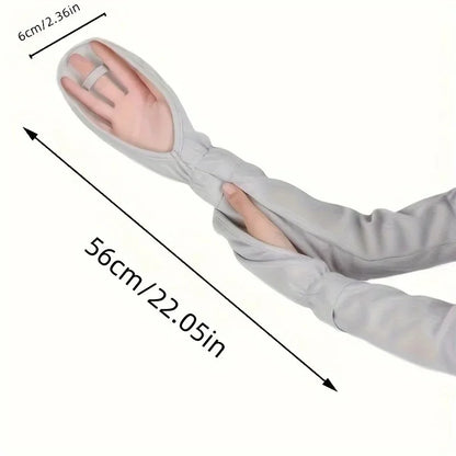 Large Size Ice Sleeve Gloves Women's Summer Driving Sun Protection Arm Sleeves Loose Breathable Arm Guard UV Outdoor Oversleeves